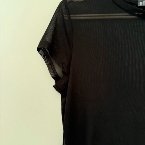 Revamped Sheer Black Short Sleeve Tee - Picture 4 of 6